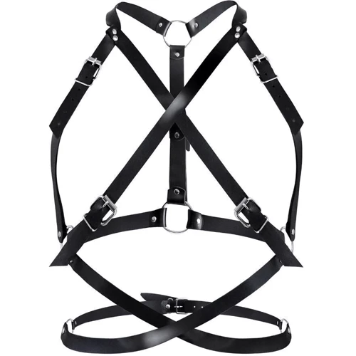 Женская портупея Art of Sex - Agnessa Leather harness (черный, L-2XL)