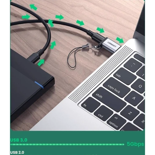 Адаптер Ugreen Adapter US276 USB 3.0 to USB-C 3.1 Female Gray (50533) фото 6
