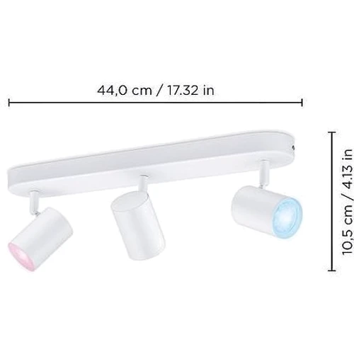 Розумний накладний точковий світильник WiZ IMAGEO Spots 3х5W 2200-6500K RGB Wi-Fi білий