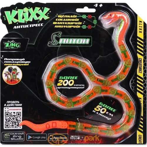 Игрушка Zing Klixx Creaturez Fidget Питон зелено-красный (KX130P_A): Пол Унисекс