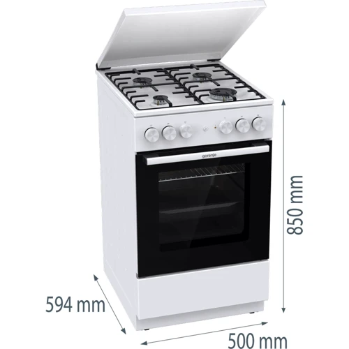 Плита комбинированная Gorenje GK5A22WH: Тип варочной поверхности газовая