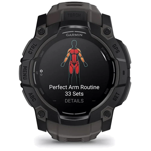 Смарт-часы Garmin Instinct 3 AMOLED 50mm Black with Charcoal Band (010-03020-00): Фитнес-функции Подсчет калорий, Секундомер, GPS-модуль, Пульсоксиметр, Альтиметр, Пульсометр, Шагомер