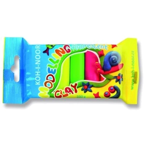 Пластилін Koh-I-Noor Fluorescent, 100г, 5 неонових кольорів