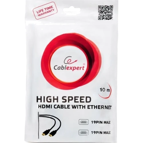 Кабель і перехідник HDMI to HDMI 10.0m Cablexpert (CC-HDMI4-10M): Довжина кабеля, м 10