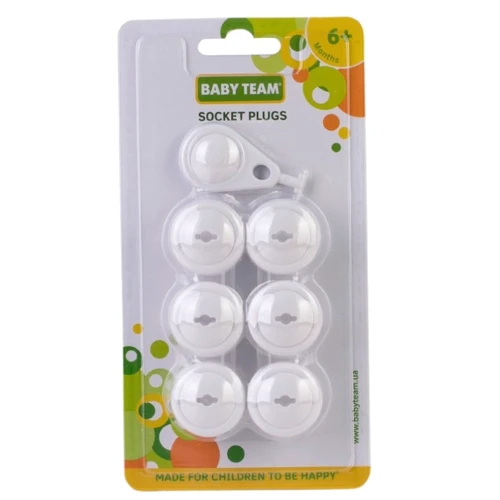 Заглушки для розеток Baby Team 6 шт + 1 ключ (7600) фото 2