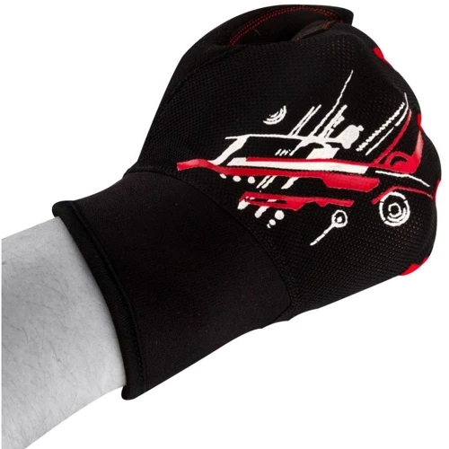 Велоперчатка PowerPlay 6607 Black/Red L (PP_6607_L_Red/Black): Пальцы Длинные