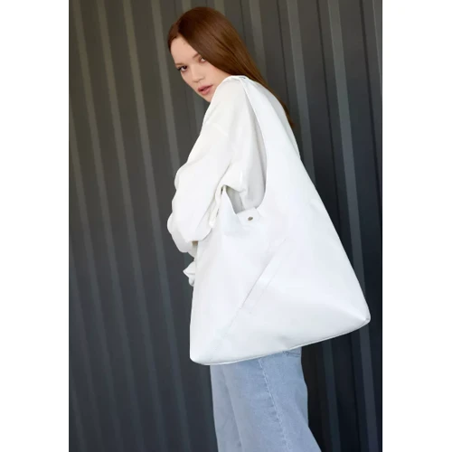 Женская сумка хобо Sambag M белая (53200008): Застежка Механическая