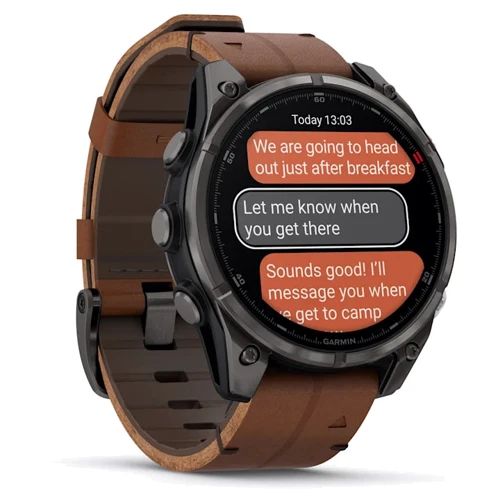 Смарт-часы Garmin Fenix 8 Pro AMOLED 47mm Sapphire Carbon Grey DLC Titanium with Chestnut Leather Band (010-03198-40)