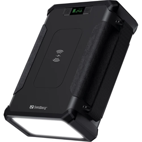 Внешний аккумулятор Sandberg Power Bank 96000mAh Survivor PD Black (420-78): Особенности противоударные, Фонарик, быстрая зарядка, Водонепроницаемые