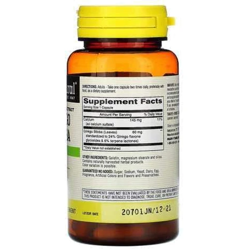 Mason Natural Ginkgo Biloba Гінкго Білоба 60 капсул: Форма випуску Капсулы