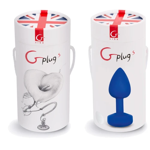 Маленькая дизайнерская анальная пробка с вибрацией Gplug - Gvibe (Англия) , ярко-синий