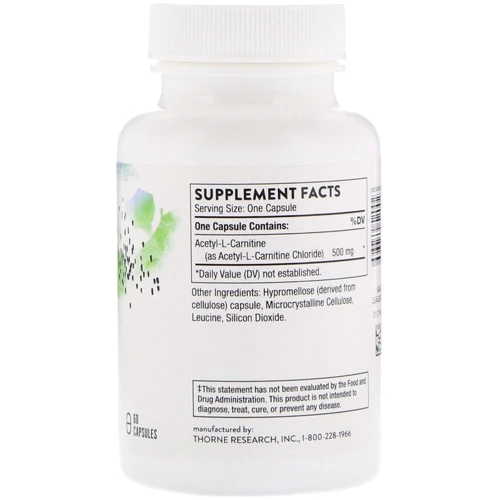 Thorne Research Carnityl Acetyl-L-Carnitine 60 Caps Ацетил - L карнітин: Тип L Карнитин