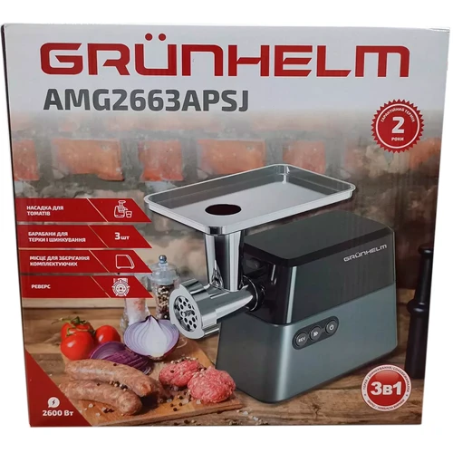 Мясорубка Grunhelm AMG2663APSJ: Производительность, кг/мин 5.5
