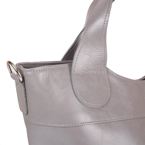 Женская сумка тоут Laskara серая (LK-DD218-grey): Фактура Матовая, Гладкая