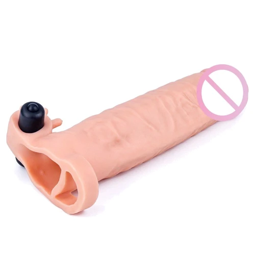 Насадка на член LYBAILE Pleasure X-Tender Vibrating Penis Sleeve Add 2" Flesh 4