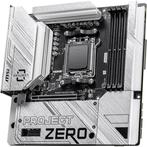 MSI B650M PROJECT ZERO (911-7E09-003): Оперативная память 4xDDR5 7600+ МГц, до 256 ГБ