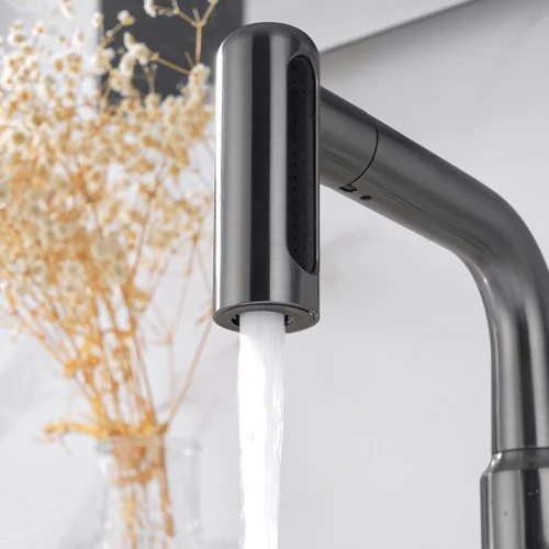Смеситель для раковины Lefton Single-Hole Waterfall & Pull-Out Liftable Bathroom Faucet-BF2209 Grey: Вес, кг 1.73
