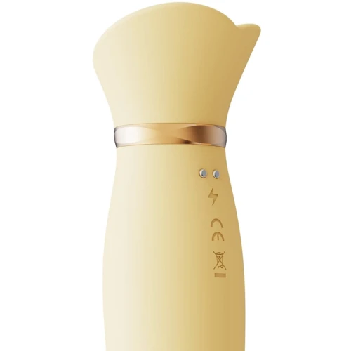 Пульсатор-вібратор із вакуумною стимуляцією клітора Zalo - ROSE Thruster Lemon Yellow