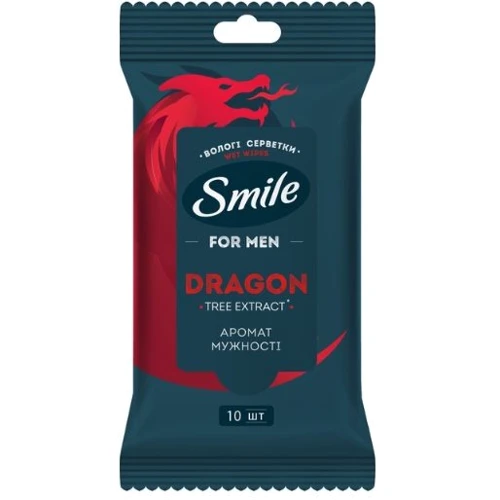 Smile Men Влажные салфетки с экстрактом дерева дракона 10 шт