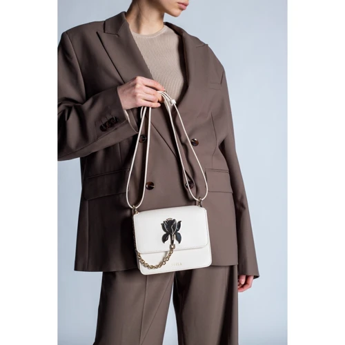 Жіноча сумка крос боді Furla Tuberosa Mini Crossbody молочно-рожева (WB00168MSD000PER00): Тип ручки Зі знімним ременем, На ланцюжку, Плечовий ремінь, Без ручки