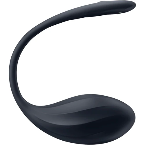 Виброяйцо Satisfyer Ribbed Petal Connect App Black