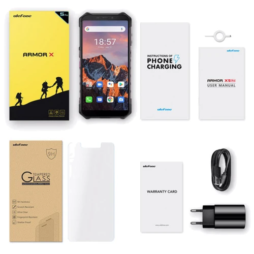 Смартфон Ulefone Armor X5 Pro 4/64Gb Black: Коммуникации Micro-USB / 802.11 a / ac / b/g / n (2.4 G+5G) / Bluetooth 5.0 / GPS (A-GPS, ГЛОНАСС) / NFC