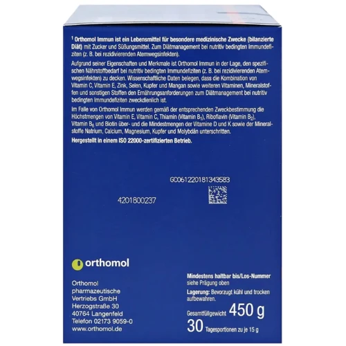 Orthomol Immun Вітаміни для імунітету 30 днів (порошок): Стать Унисекс