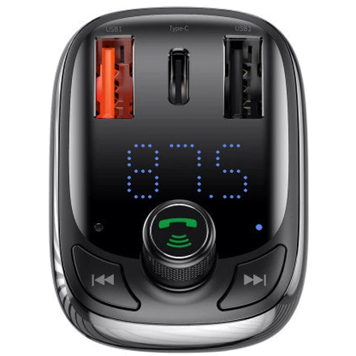 FM-трансмиттер Baseus S-13 2USB + Type-C Black фото 2