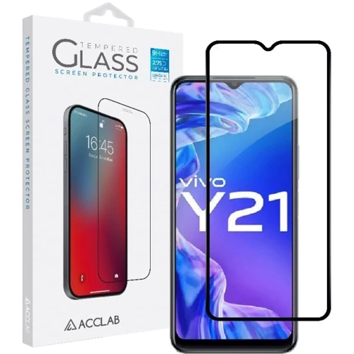 Аксессуар для смартфона ACCLAB Tempered Glass Full Glue Black for VIVO Y21