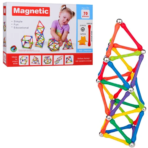 Магнитный конструктор Magnetic (JH8944): Количество деталей, шт. 70