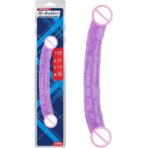 Двухсторонний фаллоимитатор Chisa Hi-Rubber Born To Create Pleasure 12.8" Purple