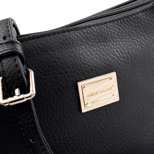 Жіноча сумка через плече Amelie Galanti чорна (A976116-black): Фактура матова, Зерниста