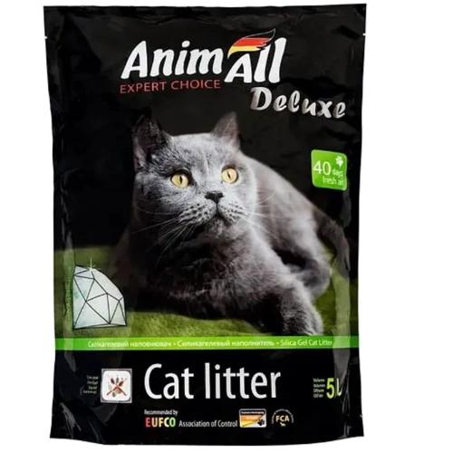 Наполнитель силикагелевый для кошек AnimAll Delux Зеленый изумруд, 5 л (Х/6/240)