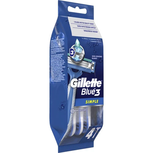 Gillette Blue Simple3 Станки для бритья одноразовые 4 шт. фото 4