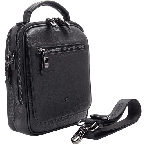 Чоловіча сумка через плече Giorgio Ferretti чорна (SHIGF012-black): Тип ручки Со съемным ремнем, Плечевой ремень, Короткая ручка