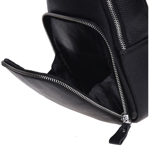 Чоловіча сумка-слінг Borsa Leather чорна (K15058-black): Тип ручки Плечовий ремінь, Без ручки