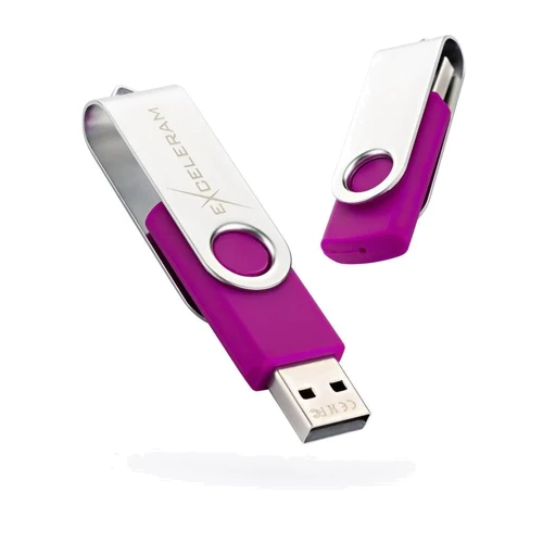 USB-флешка eXceleram 32GB P1 Series USB 2.0 Silver/Purple (EXP1U2SIPU32)