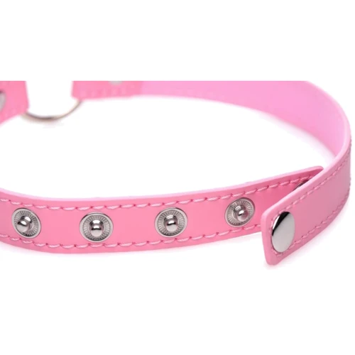 Чокер Master Series Kinky Kitty Ring Slim Choker Pink