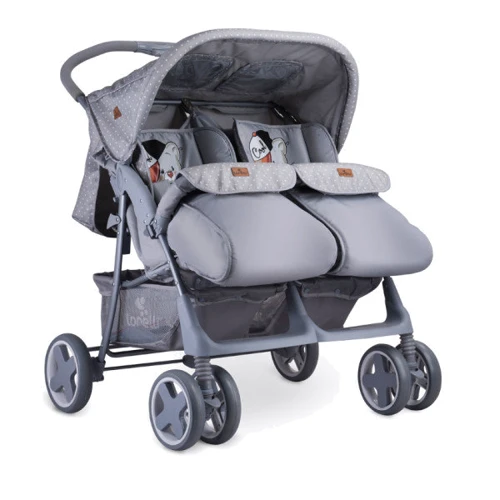 Коляска для двойни Lorelli TWIN (grey cool cat)