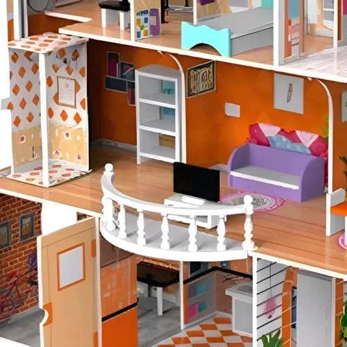 Деревянный кукольный домик (TX1283)