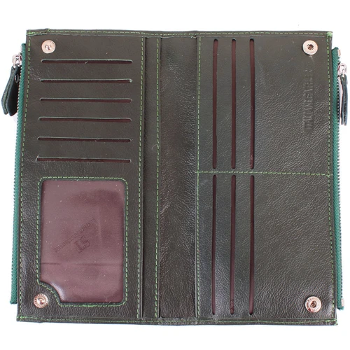 Жіночий гаманець ST Leather Accessories темно-зелений (NST420-green) фото 7