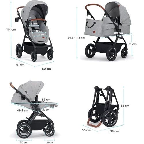 Универсальная коляска 3 в 1 Kinderkraft B-Tour Silver Gray (KSBTOU00LGR3000) фото 18