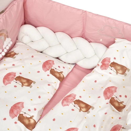 Комплект постельного белья Twins Fluffy Puffy Umbrella пудра (4076-TFP-24U): Размер для кроваток 120x60см
