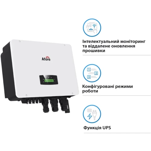 Гибридный солнечный инвертор (hybrid) Afore AF15K-TH Aton 15KW HV-battery 2 MPPT Wi-Fi 220/380V,3 фази