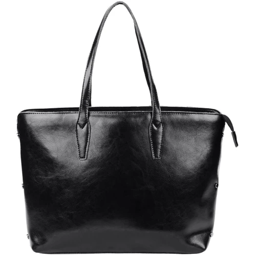 Жіноча сумка тоут Borsa Leather чорна (10t136-black)