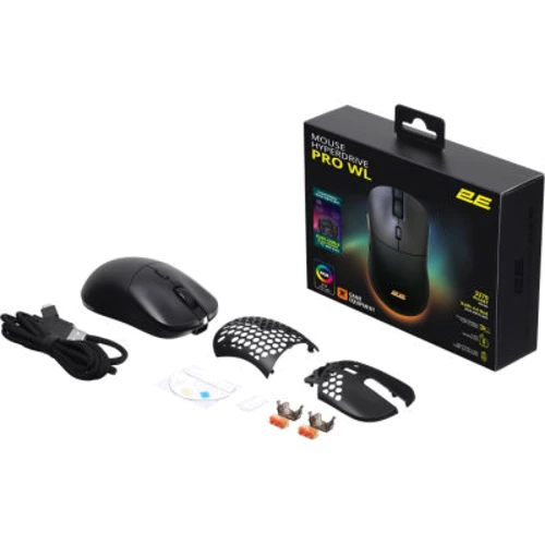 Мышь 2E Gaming HyperDrive PRO RGB Wireless/USB Black (2E-MGHDPR-WL-BK): Тип сенсора оптический