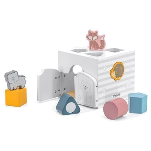 Деревянный сортер с погремушками Viga Toys PolarB Домик для зверят (44052)