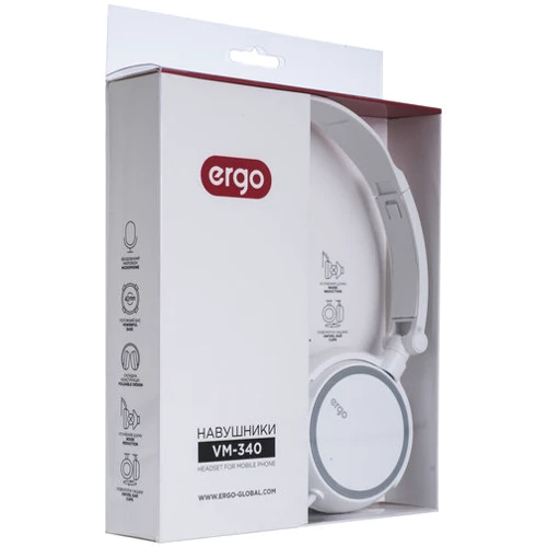 Наушники Ergo VM-340 White: Чувствительность (дБ) 96