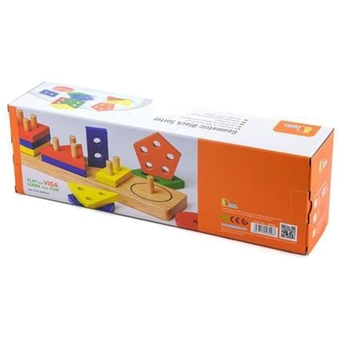 Деревянная логическая пирамидка Viga Toys Геометрические фигуры (58558)