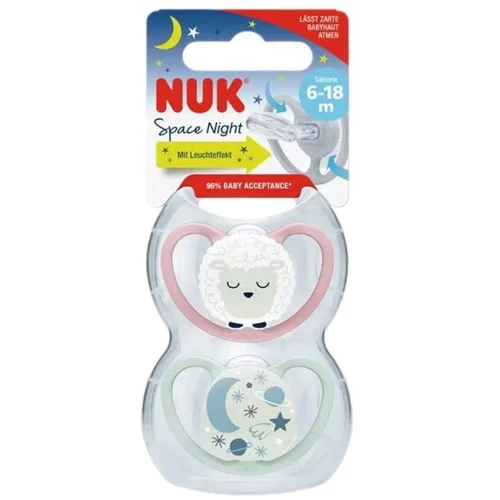 Пустушка NUK Space Night розмір 2 Овечка/Зоряне небо 2 шт (3952641)